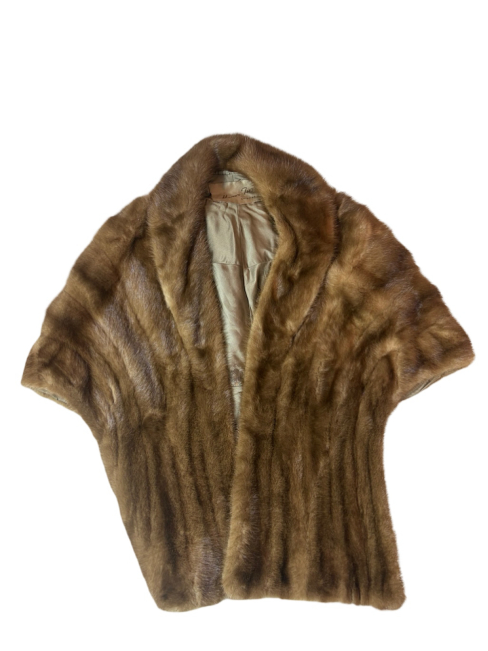 Vintage Manor Furs Chicago Brown Genuine Fur Cape Jacket Personalized READ